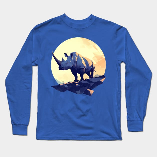 rhinoceros Long Sleeve T-Shirt by Stephanie Francoeur Art